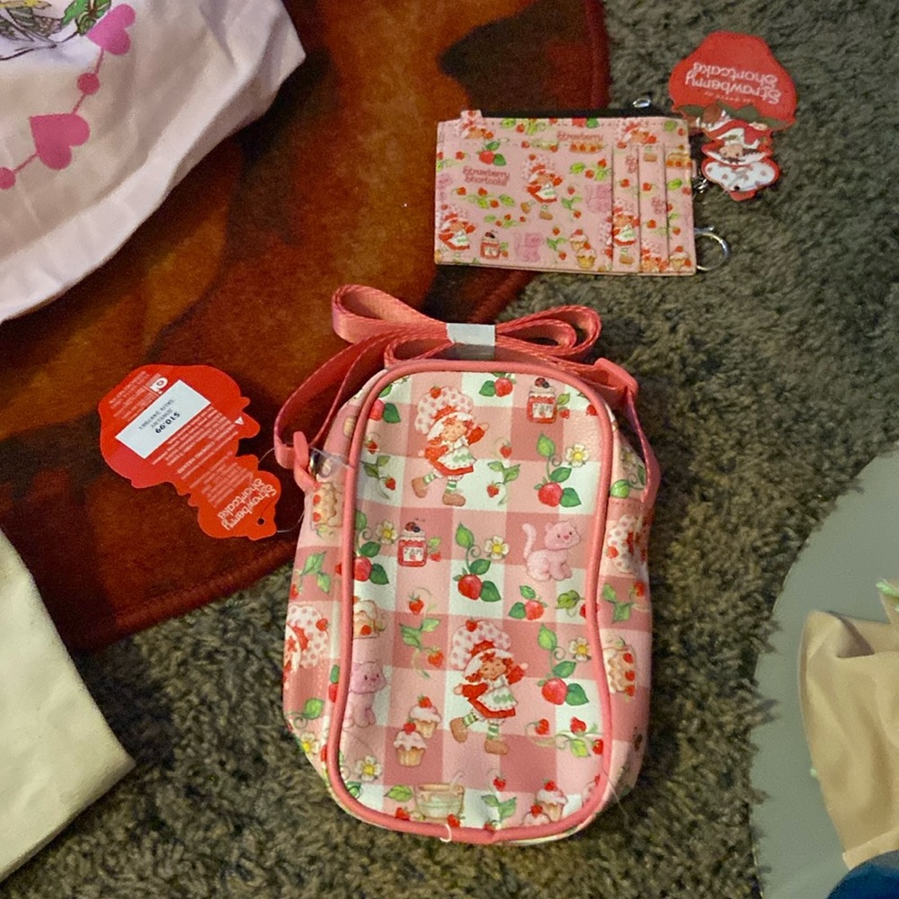 Strawberry shortcake wallet and mini shoulder bag